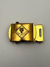 Vintage Cub Scouts BSA Solid Brass Belt Buckle Wolf Emblem Boy Scouts USA