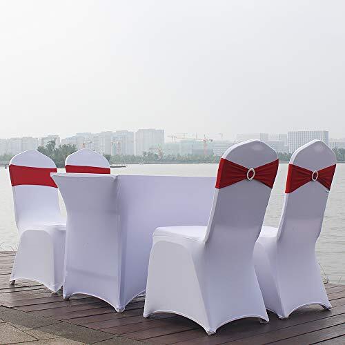 10pcs red Stretch Chair Sashes Spandex for Christmas Wedding Parties Banquet ...