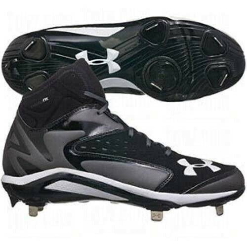 Herren Baseball Stollen Under Armour Yard Mid Metall schwarz grau weiß - Gr. 13,5 - Bild 1 von 7