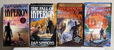 Dan Simmons = HYPERION CANTOS = 4 vintage pbks - Hyperion (2) + Endymion (2)