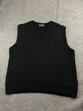 Vintage Tag Sport Sweater Vest Men's XL Alpaca Blend Black Academia Preppy 90s