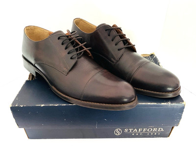 Old Money Style Men s Oxford Cap Toe Dress Shoes Size 12 Brown Leather Business