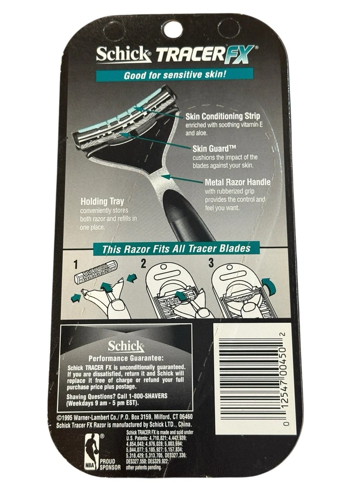 Maquinilla de afeitar de metal Schick Tracer FX de colección + 2 hojas nueva sellada nueva en stock se adapta a todos los trazadores Foto 2 de 2