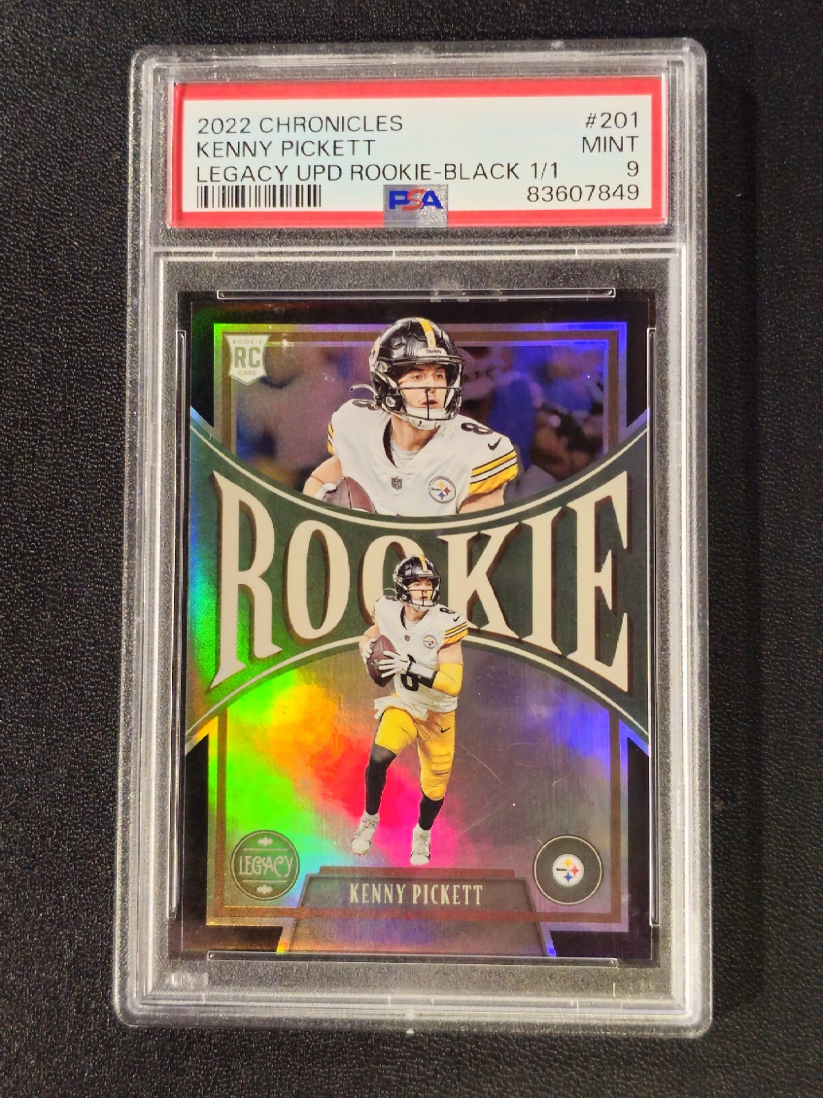 Kenny Pickett Panini Chronicles Legacy Update Rookies #201 Black 1/1