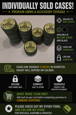 DTOM -  Laser Etched Ammo Storage Containers - Choose Your Caliber and Color!!!