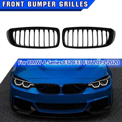 2X KÜHLERGRILL EINZELSTEG GLANZ SCHWARZ NIEREN GRILL FÜR BMW 4ER F32 F33 F36 M4