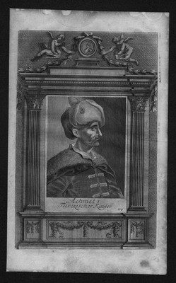 1720 - Achmet I Sultan des Osmanischen Turkey Kaiser Kupferstich Portrait