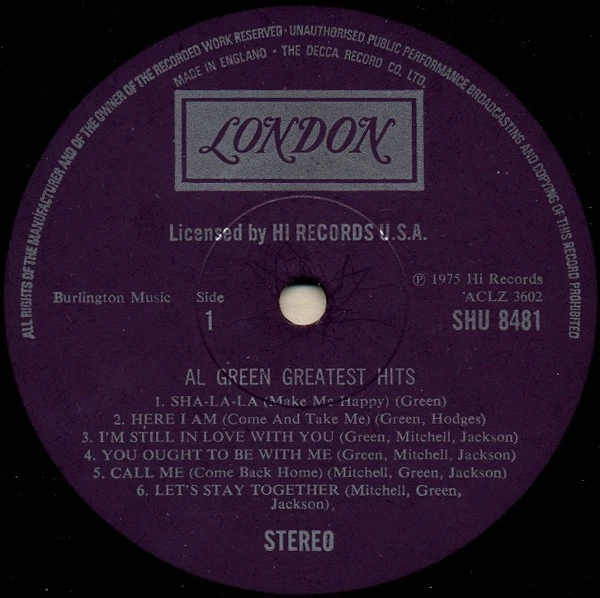 Al Green - Greatest Hits (LP) (Near Mint (NM or M-)) - 3794364536 - Image 3 of 4