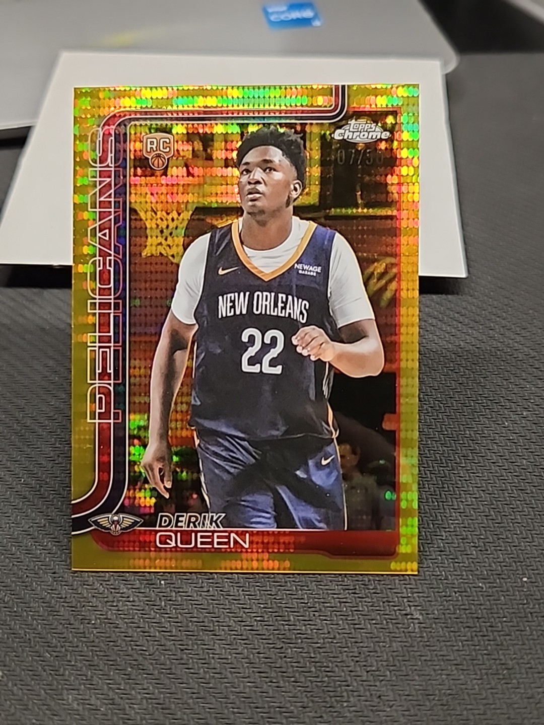 2025-26 Topps Chrome Basketball Derik Queen #263 Gold Pulsar #07/50 RC
