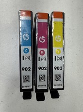 New Genuine HP 902 Ink Cartridges OfficeJet Pro 6961 6968 3 Pack 2021-2022