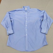 Brooks Brothers Madison Fit Dress Shirt Mens 16.5 35 Light Blue Non Iron Cotton