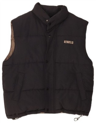 Kenvelo Mens Padded Gilet UK 38 Medium Black Nylon WC04