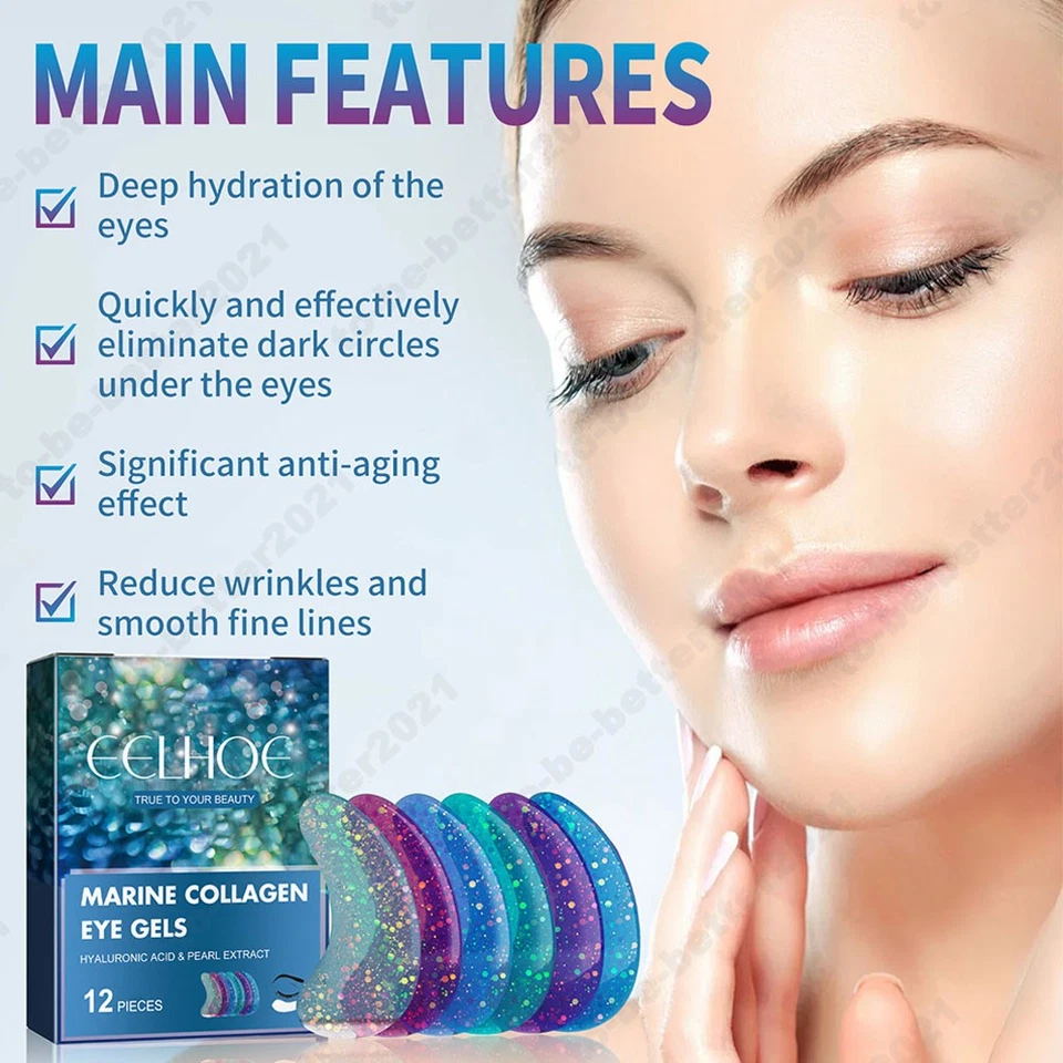 Eye Gel Patch for Anti-Wrinkle Tighten Skin Fine Lines Dark Circles Eye Bags - Image 3 of 4