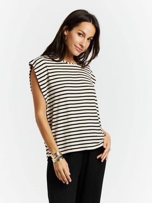 Protest Fancier Damen T-Shirt Kit Off (schwarz/weiß)