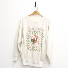 Vintage Christmas Happy Holidays Teddy Bear Sweatshirt XL