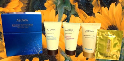 AHAVA Beyond Boundaries the Triple Treat Set Hand Cream, Body Lotion, Shower Gel