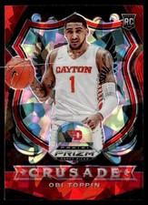 2020-21 Panini Prizm Draft Picks Collegiate Crusade Red Cracked Ice Obi Toppin