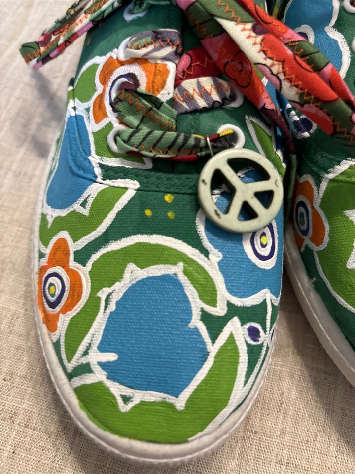 Zapatillas Mujer Coloridas Pintadas a Mano Talla 39 Nuevas Sin Caja Foto 3 de 4