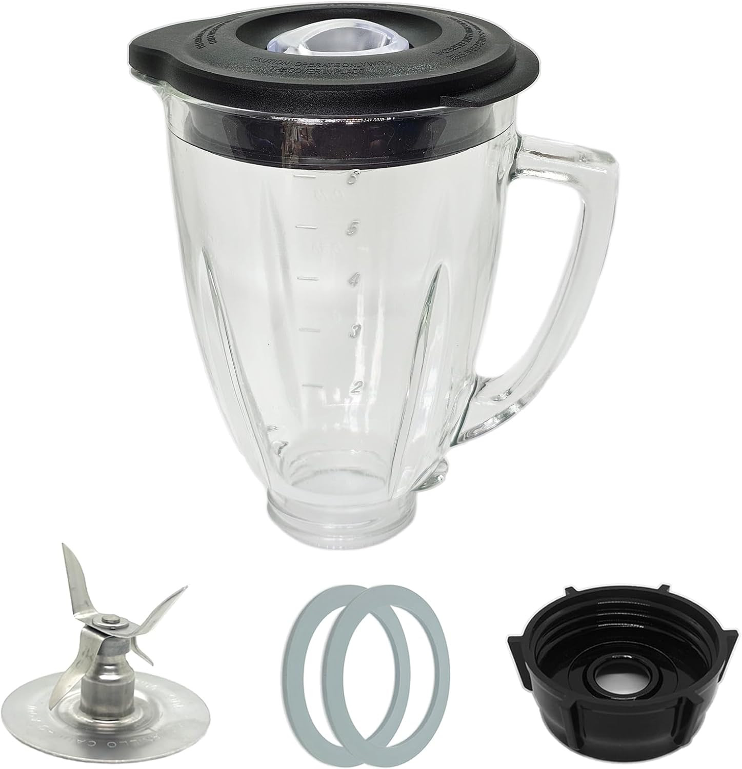 6 Cup Blender Glass Jar Replacement Pitcher Container for Kitchen Blender