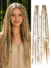 Dreadlock Extensions Synthetic Hair 16 Inch 2PCS Medium Blonde Platinum Blonde