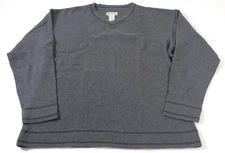 Vintage Norm Thompson Mens Gray Ribbed V-Neck Sweater Size M  Made In Canada