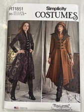 Sewing Pattern Simplicity Costumes R11851 COATS Size 14-22 Uncut FF
