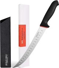 Premium Butcher Breaking Knife, 10 Inch Curved Cimeter Knife-Meat Trimming Butch