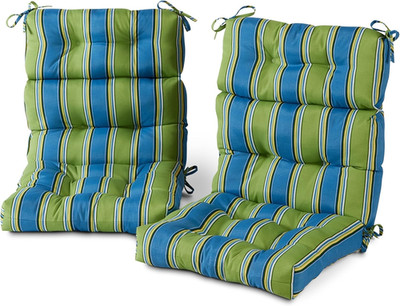 Outdoor Tufted High-Back Chair Cushions, One-Piece Hinged Seat and Back Design,