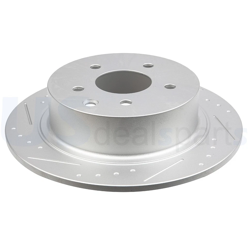 Rotores de freio traseiros com fenda compatíveis com 2007-2017 Nissan Sentra 2002-2018 Nissan Altima - Imagem 4 de 4