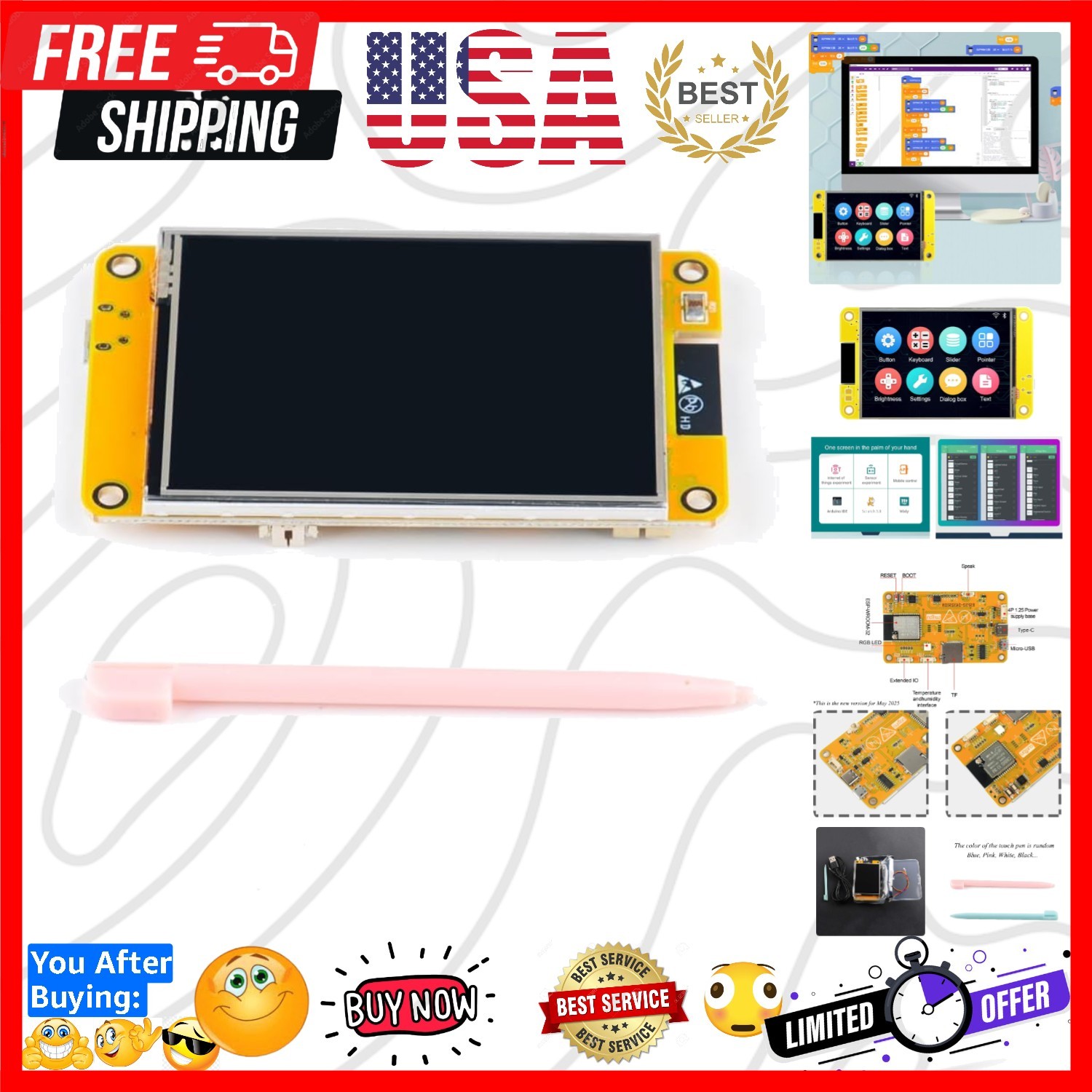 Touchscreen 2.8inch TFT LCD Display Resistive Touch Module 240 * 320 -2432S02...