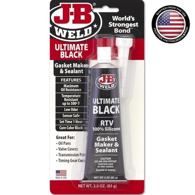3 oz Ultimate Black RTV Silicone Sealant - Oil & Weather Resistant Gasket Maker