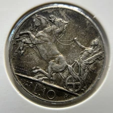 1927 R Ten 10 Lire Silver Coin - Extremely Fine - King Vittorio Emanuele III