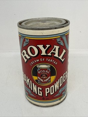 Vintage 1963 Tin Royal Baking Powder Paper Label 12 oz Standard Brands New York 