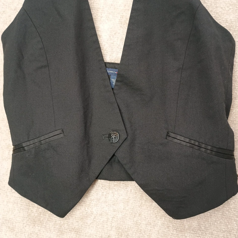 Top halter vintage Tommy Hilfiger para mujer negro mezcla de lana talla 6 hebilla trasera Foto 2 de 4