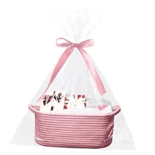 Baby Gift Basket with Gift Bags and Ribbons, 12x 8x 5 Inch Basket for Baby and 