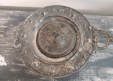Antique Silver Plate Candy Dish W Handles