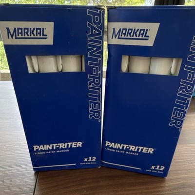 Markal Paint-Riter Valve Action Paint Marker, White, MPN 96820 Box of 12