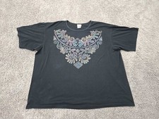 Vintage Bobbie Brooks T Shirt Women 26W/28W PLUS Multicolored Beaded Made in USA