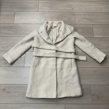 Fleurette Wool Blend Hidden Button Belted Coat USA Made Size 4