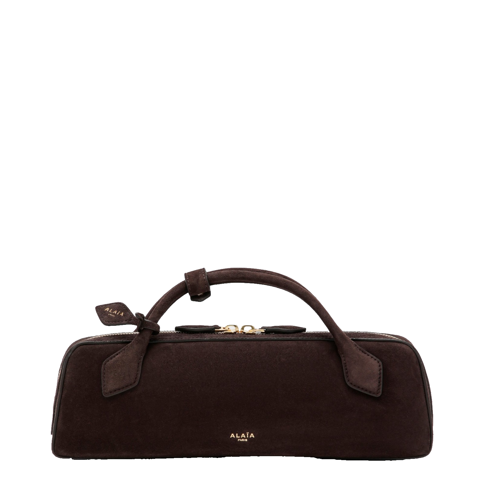 ALAÏA Smoky Brown Le Teckel Suede Goat Leather Pouch New & Authentic