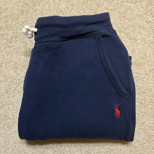 Polo Ralph Lauren Sweatpants Boys Medium 10-12 Navy Blue Fleece Logo Drawstring