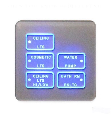 KIB SPD 5-Button Switch Panel Newmar RV SPDBLC-6C-27 12V DC 5A New (Other)