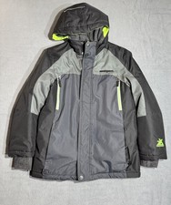 ZeroXposur Boys Hooded Winter Jacket Gray Black Neon Green Size 10/12