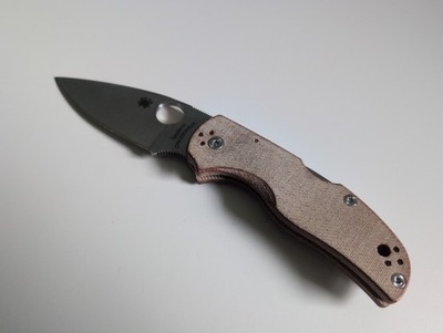 Spyderco Native 5 CPM-CruWear Satin Blade Brown Micarta Handles C41MPCW5