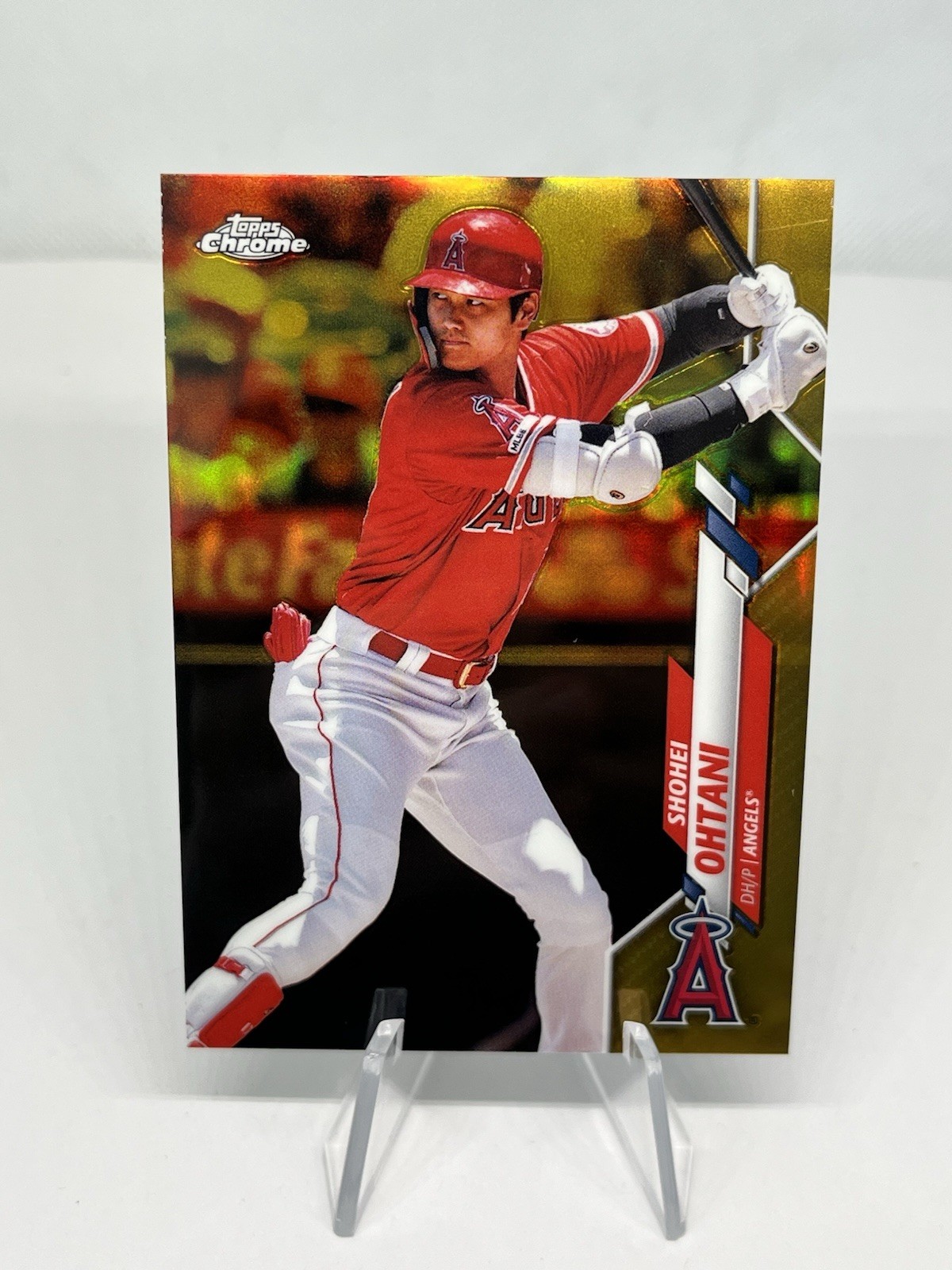 Shohei Ohtani 2020 Topps Chrome True Gold Refractor /50 Card #21 Angels