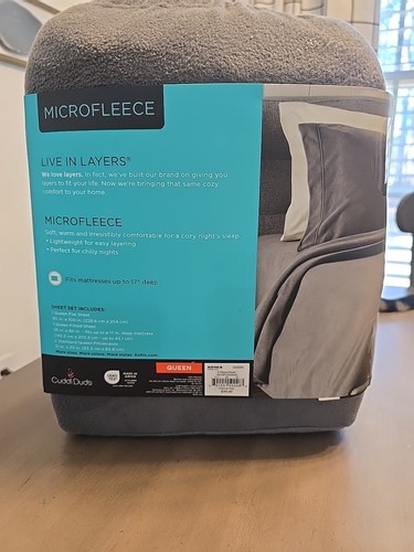 Cuddl Duds Microfleece Laken Set - Queen ANTHRAZITGRAU tief bis 17 Zoll - Bild 3 von 4