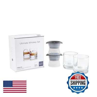 Schott Zwiesel Ultimate Whiskey 2 Double Old Fashioned Glasses 2 Ice Molds Clear