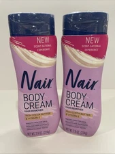 2 x Nair Body Cream Hair Remover Rich Coconut Butter And Vitamin E - 7.9 Oz Ea.