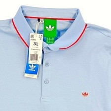 adidas Originals Twistknit Trefoil Polo Golf Size 2XL Mens Sky Blue JH3863 New