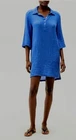 NWOT Michael Stars S Cecily Gauze Lace Crinkle Dress Collared Lapis Blue 134447